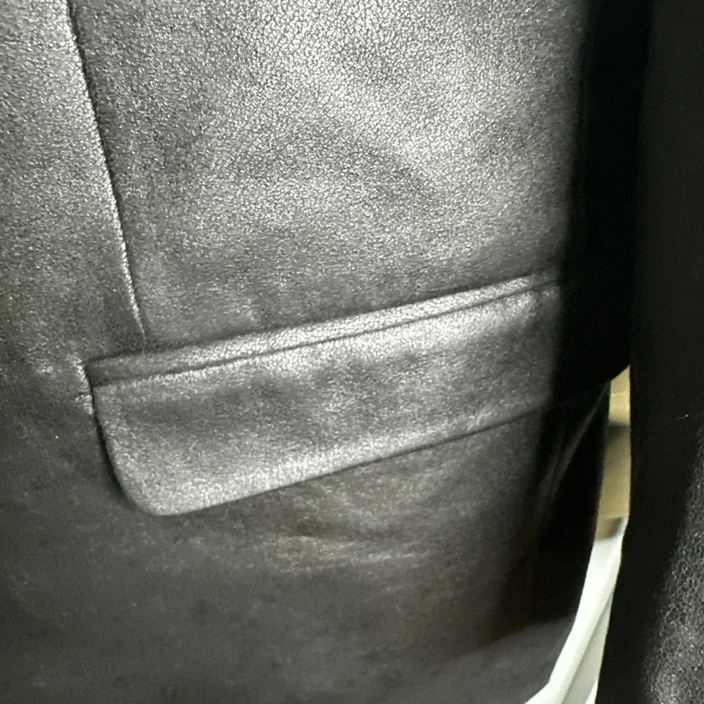Lauren Ralph Lauren Jacket Mens 44R Black Blazer Sport Coat Faux Leather Classic